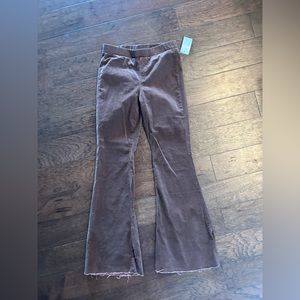 Corduroy pull on rust wide legged pants